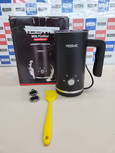 Espumador leche 600W, 300ml, eléctrico 4 en 1, espumador eléctrico, espumador de leche de acero inoxidable, control de temperatura, revestimiento antiadherente Yissvic